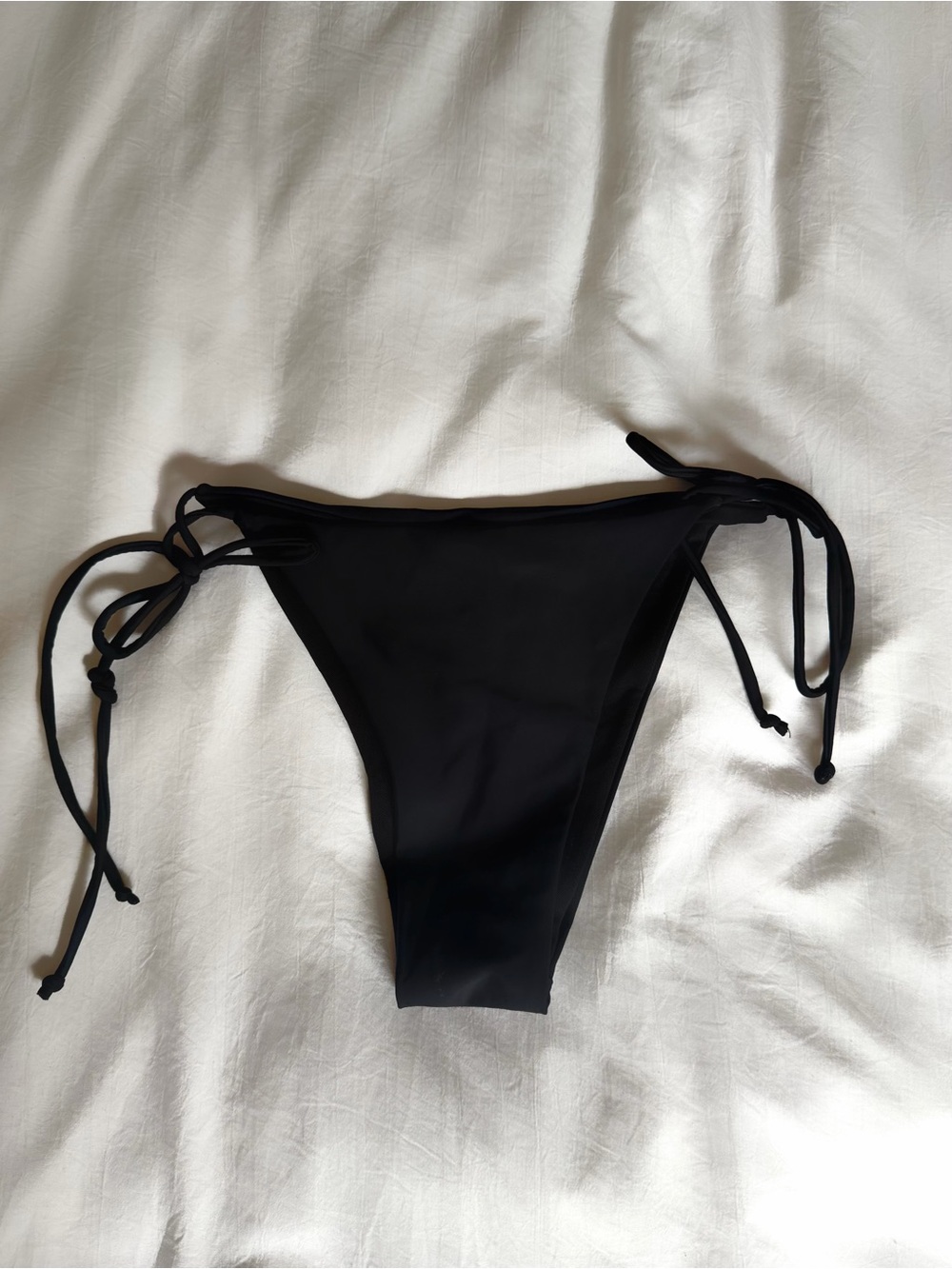 Classic Black Tie-Side Bikini Bottoms